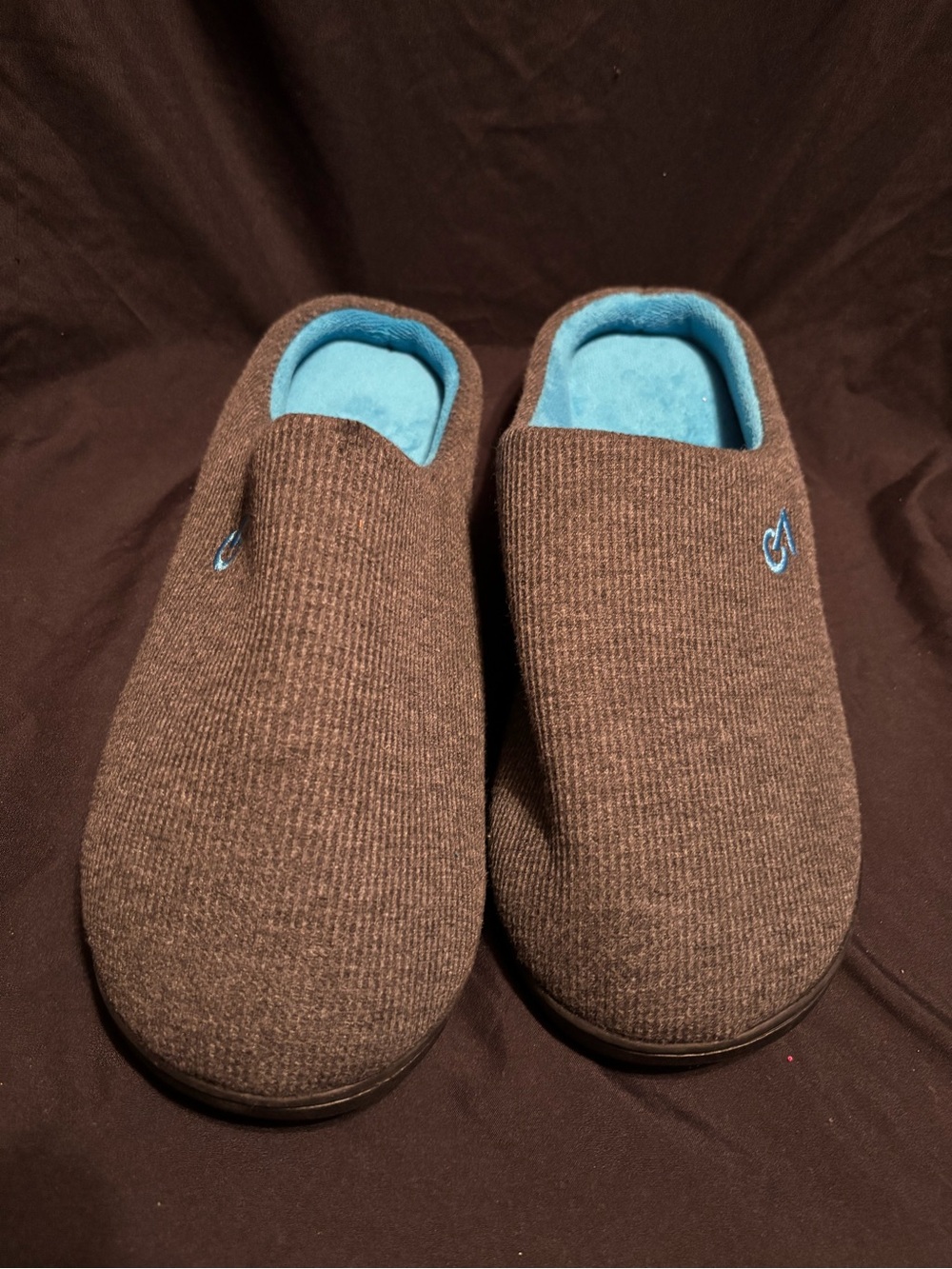 VeraCosy Men's Two-Tone Memory Foam House Slippers Indoor /Outdoor
